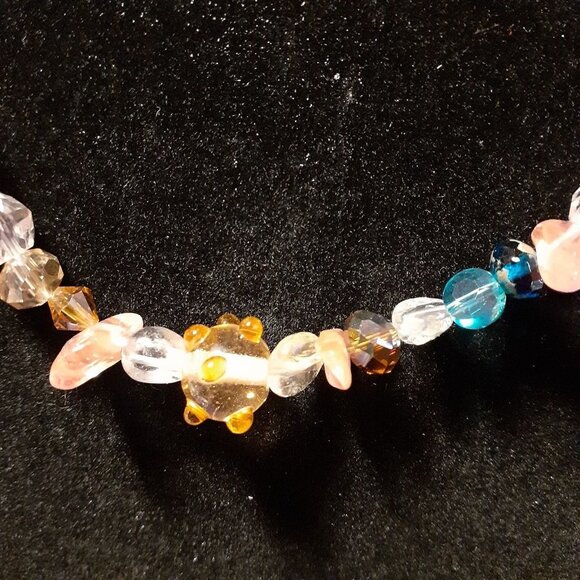 Handmade Beaded Glass Necklace 22" - Picture 2 of 5